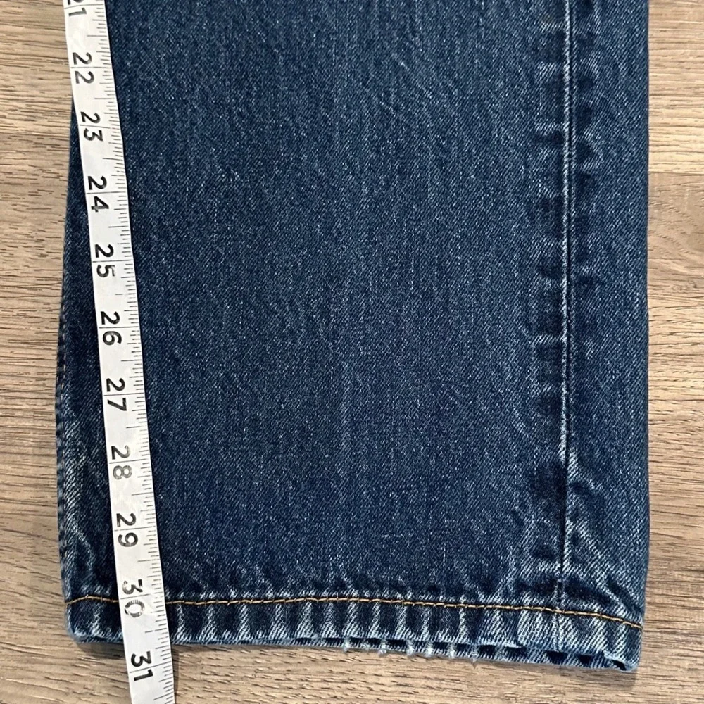 Levis 505 Regular Fit Straight Leg Jeans Mens 38x32 Dark Wash Blue Denim